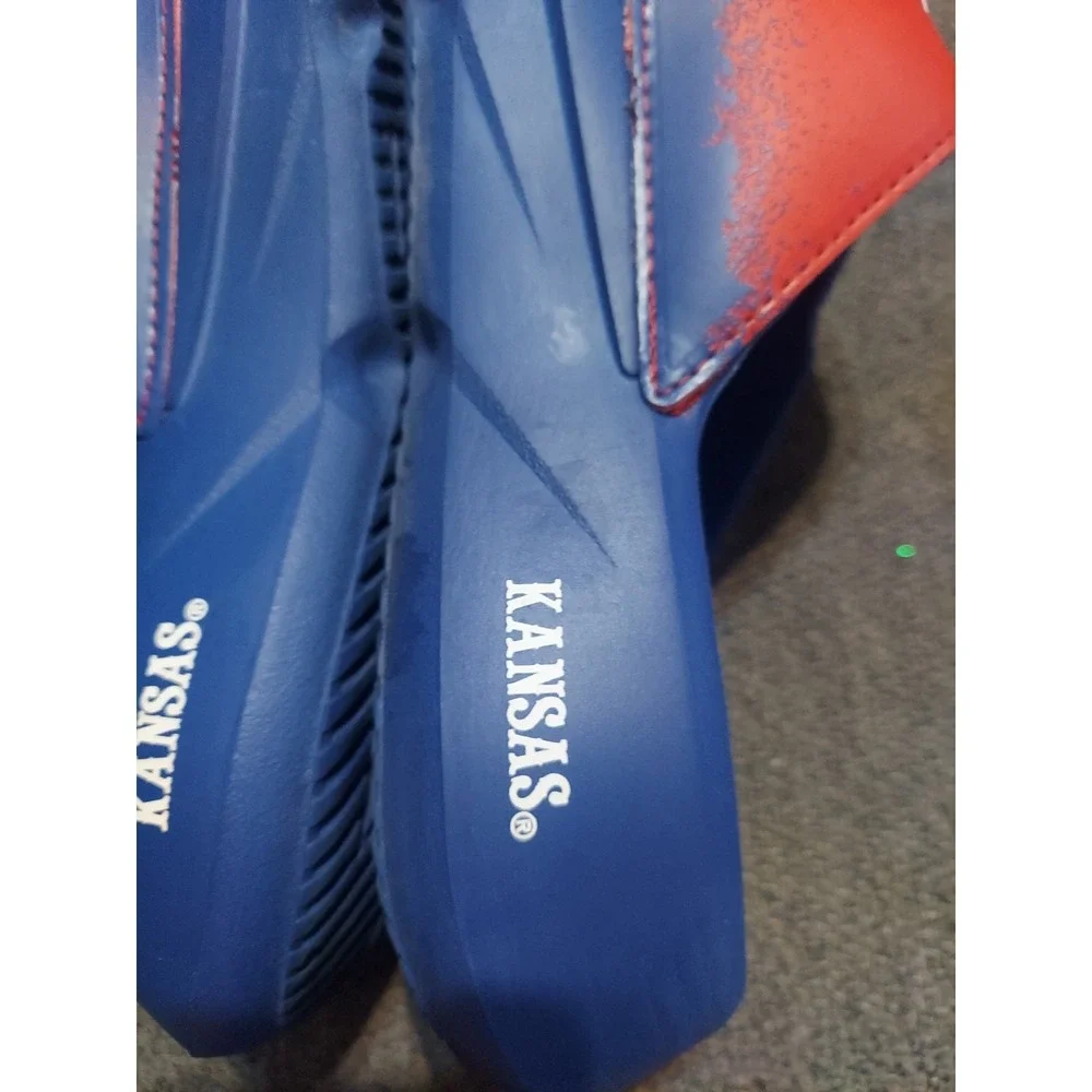 Adidas X NCAA Lightblaze Slides Kansas Jayhawks Royal Red Blue Men's Size 7